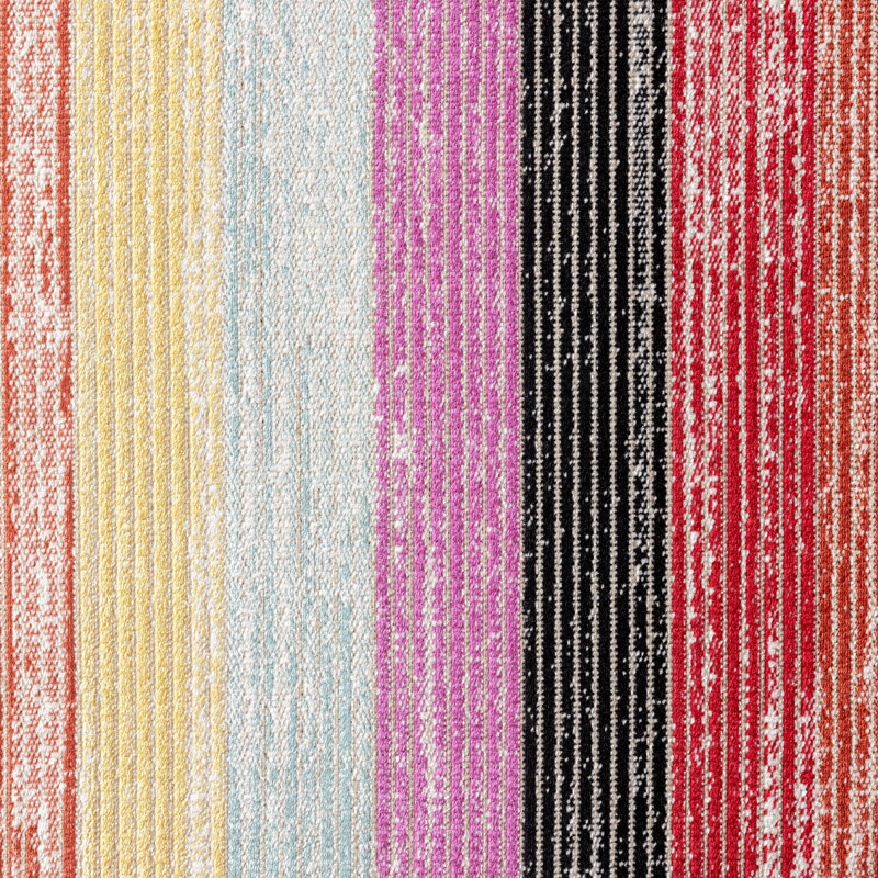 Tapis intérieur / extérieur à rayures Nicole Miller, Rectangle 7 pi 9 po x 10 pi 2 po