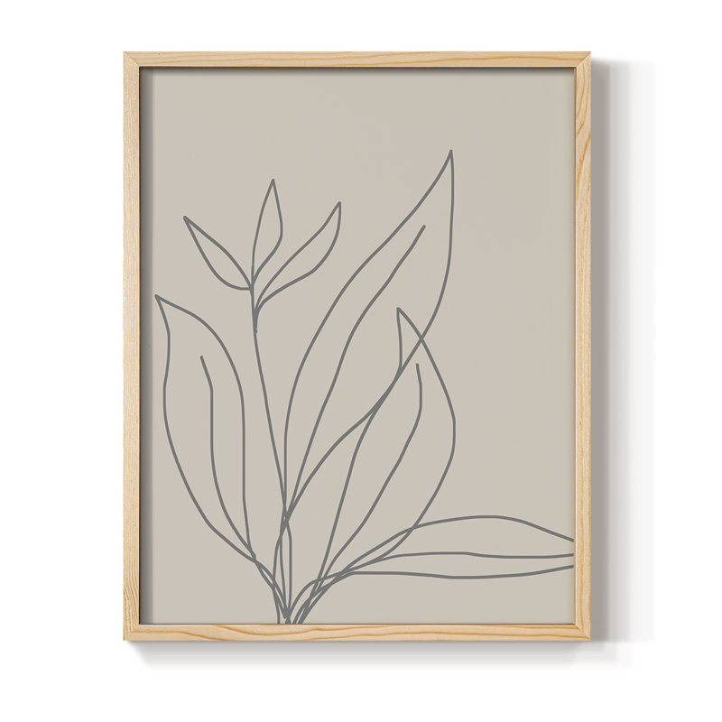 Neutral Lines I Framed Print - Solid Wood