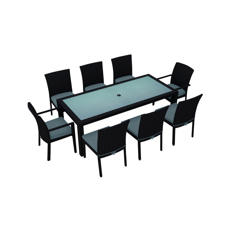 Urbana Outdoor - Piece Dining Set, Canvas Charcoal Sunbrella® Canvas, Coffee Bean, 8