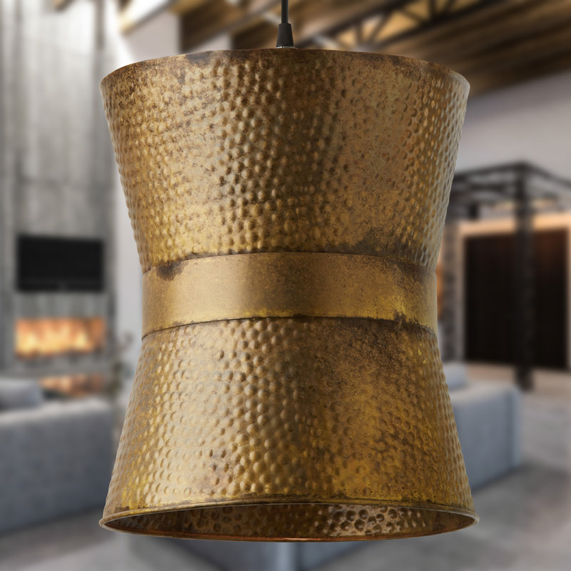 Luminaire suspendu en métal doré 11,75 "Jiles