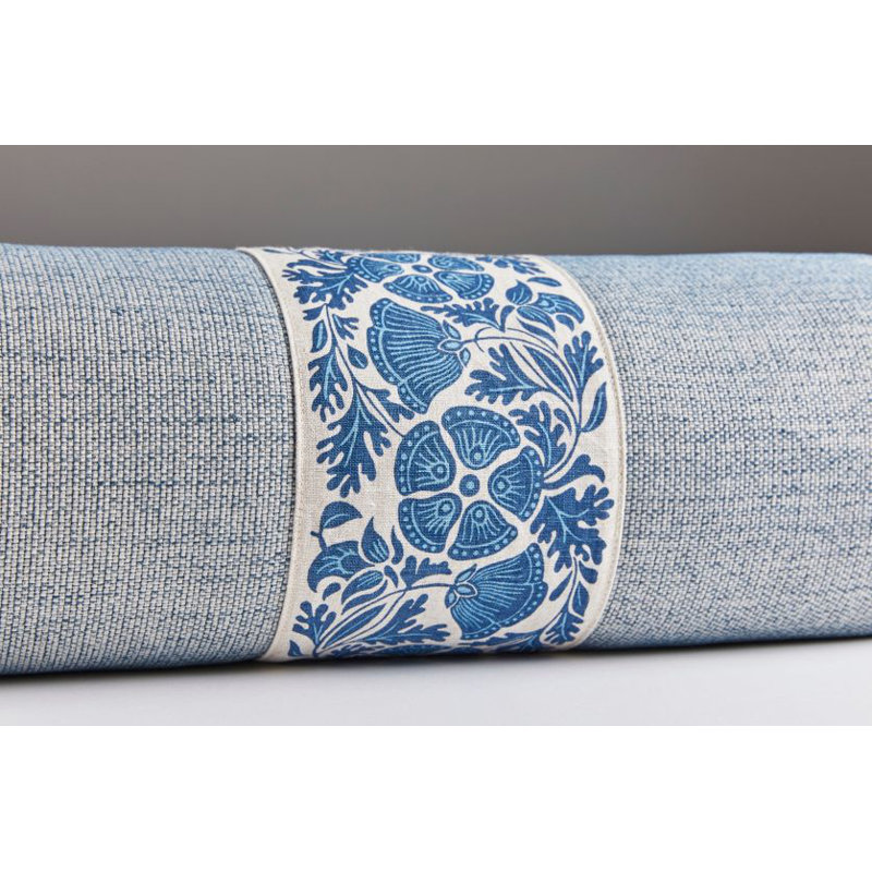 Folklore Bolster Pillow Cover & Insert, Mineral/Bluebird