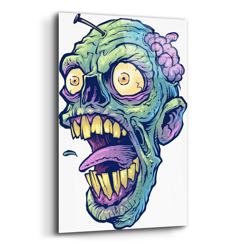 " Zombie Pattern Head 03 " by Flyland Designs, 16" H x 12" W x 0.13" D