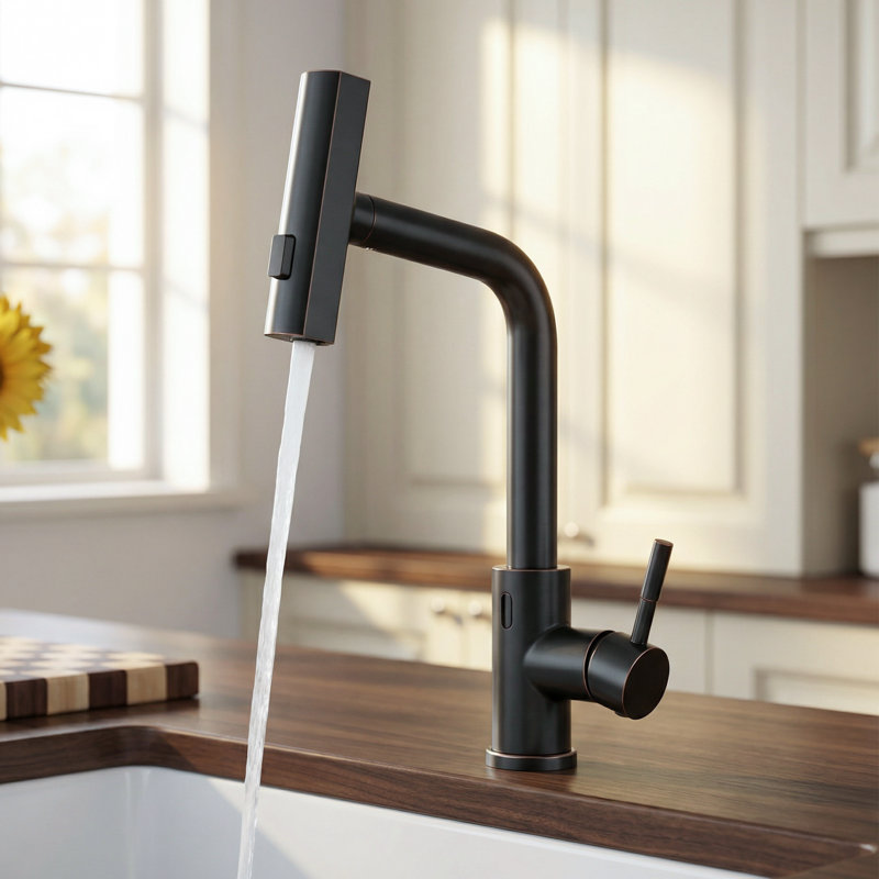 Robinet de cuisine sans contact avec capteur de mouvement et pulvérisateur rétractable, robinet d'évier de cuisine automatique mains libres intelligent