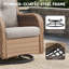Ensemble de meubles de patio en osier - 4 pièces de chaises de patio pivotantes, chaises d'extérieur en PE en rotin pour terrasse de jardin-87763114-109681674