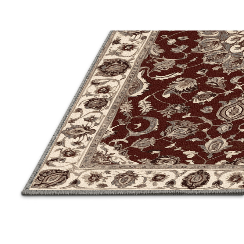 Tapis persan gris lavable à la machine, Rectangulaire 2 pi x 3 pi