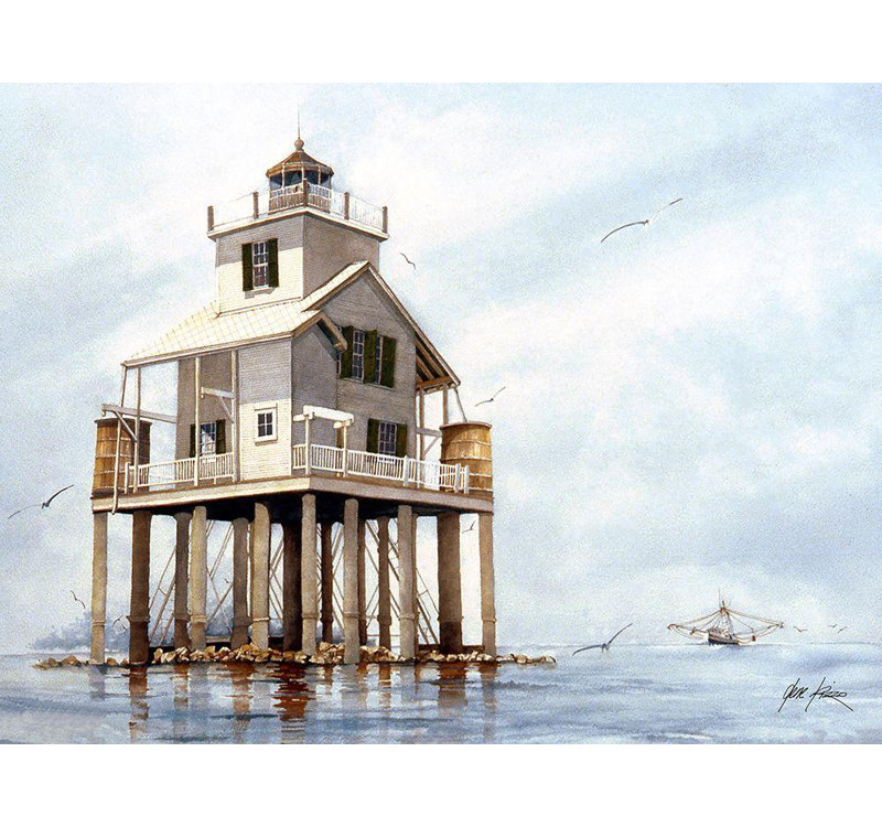 «Longshore Tides Rizzo», art sur toile tendue par Gene Gallery: Timbalier, Houma, Louisiane, H 36 po x l 47 po