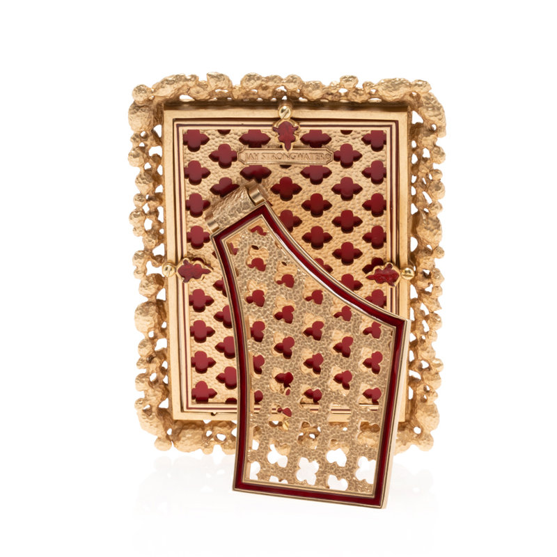 Bejeweled Collection Metal Picture Frame, Red