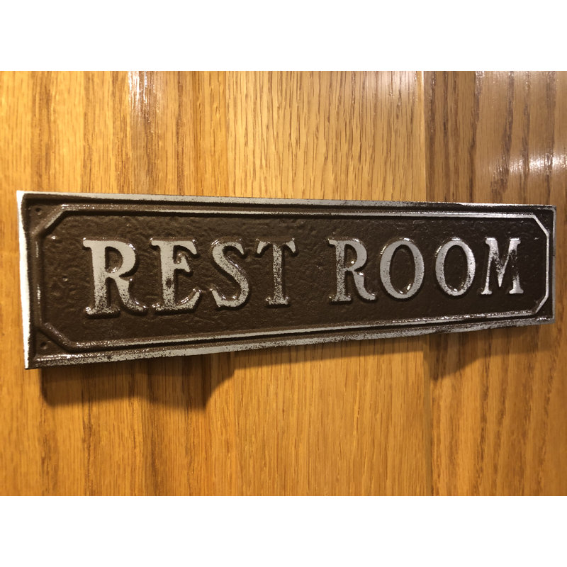Plaque de porte de toilettes, Aluminium antique brun