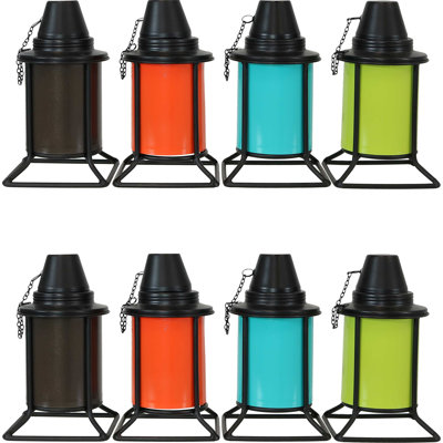 Ensemble de torche de table en acier multicolore 7 po Camille - 8 torches
