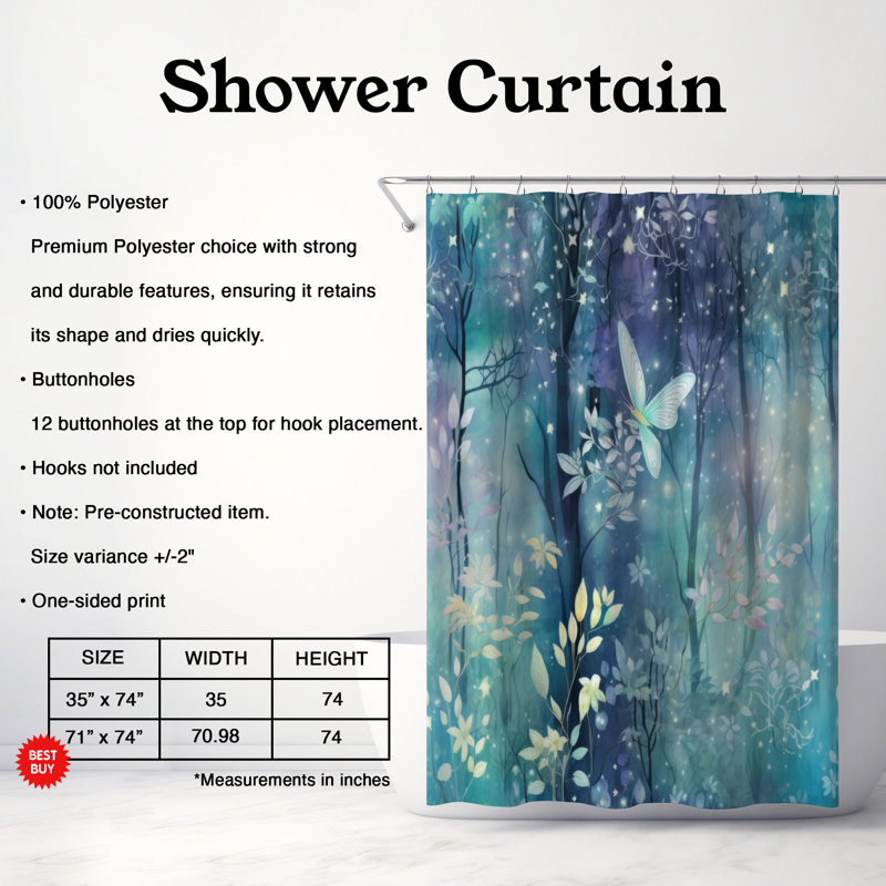 Forest Harmony - Premium Shower Curtain, 74"H x 71"W