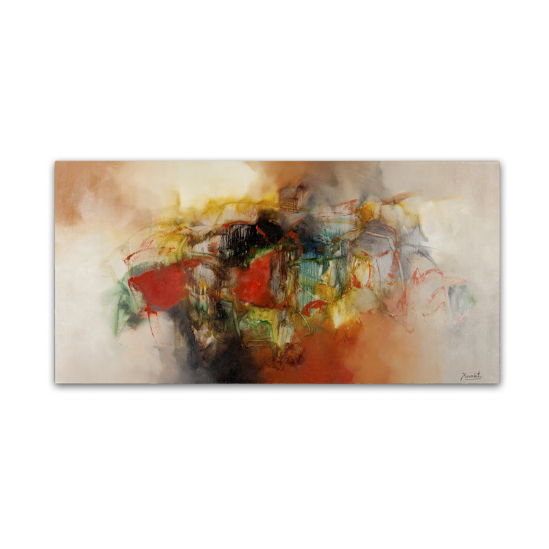 « Crist » par Zavaleta, art graphique abstrait sur toile, H 16 po x l 32 po x P 2 po