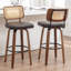 Tabouret de bar pivotant avec dossier en similicuir Cane-785330032-785330044