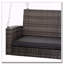 Banc pivotant suspendu en osier pour 2 personnes avec coussins, gris