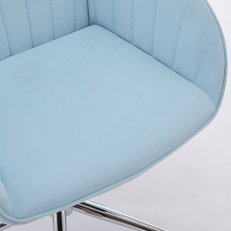 Chaise de bureau réglable, chaise pivotante ergonomique, Bleu pastel