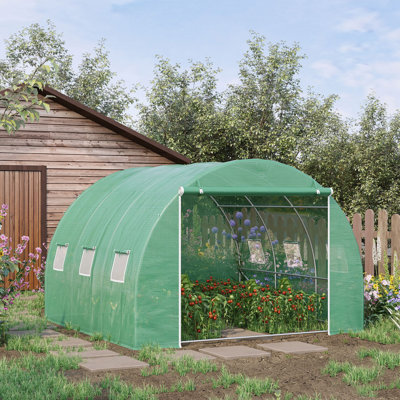 Outsunny 10' X 10' X 6.5' Walk-In Tunnel Hoop Greenhouse