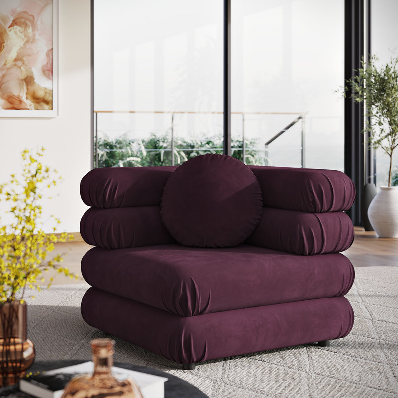 Chaise de coin Jubilee, Velours mûre