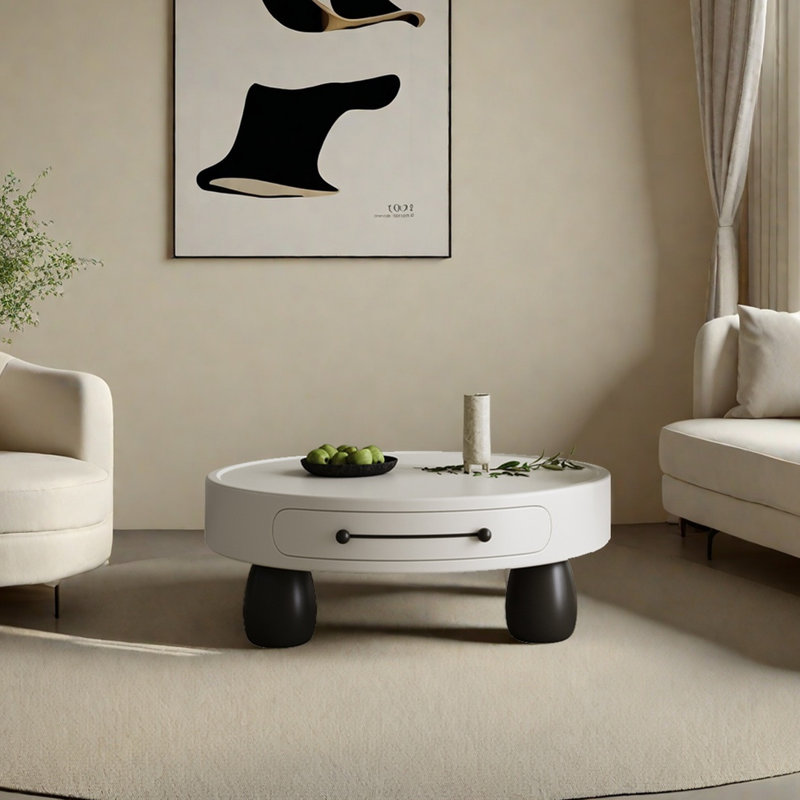 Table basse en bois avec tiroirs de rangement