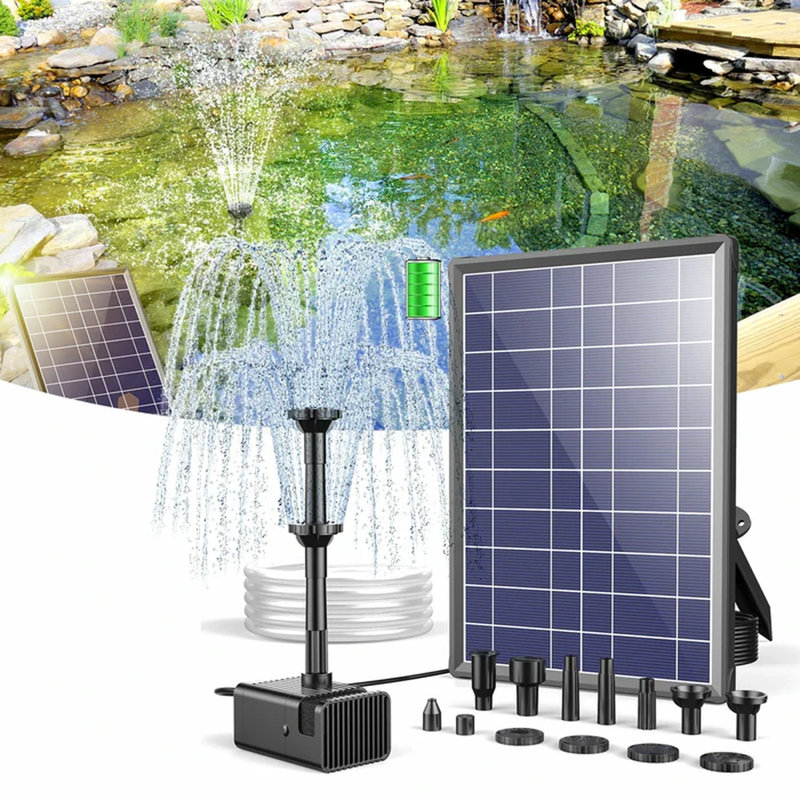 Pompe de fontaine solaire 8W avec batterie de secours