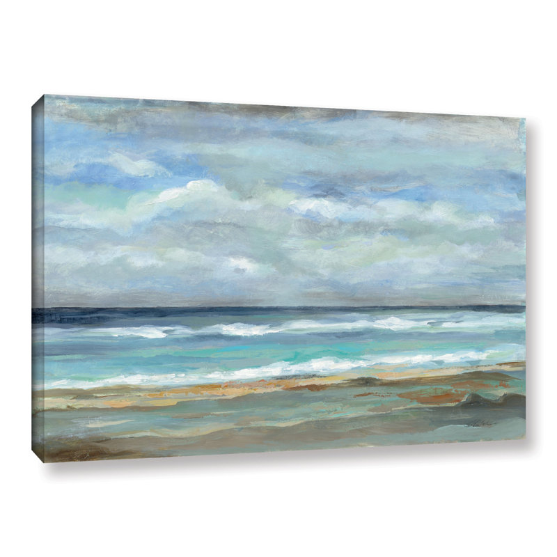 Bord de mer - Peinture sur toile, H 8 po x l 12 po, Toile tendue