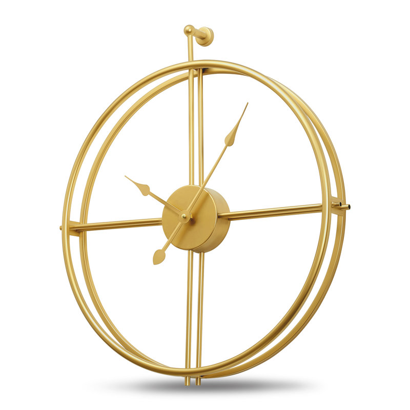 Wrought Iron Wall Clock, Gold
