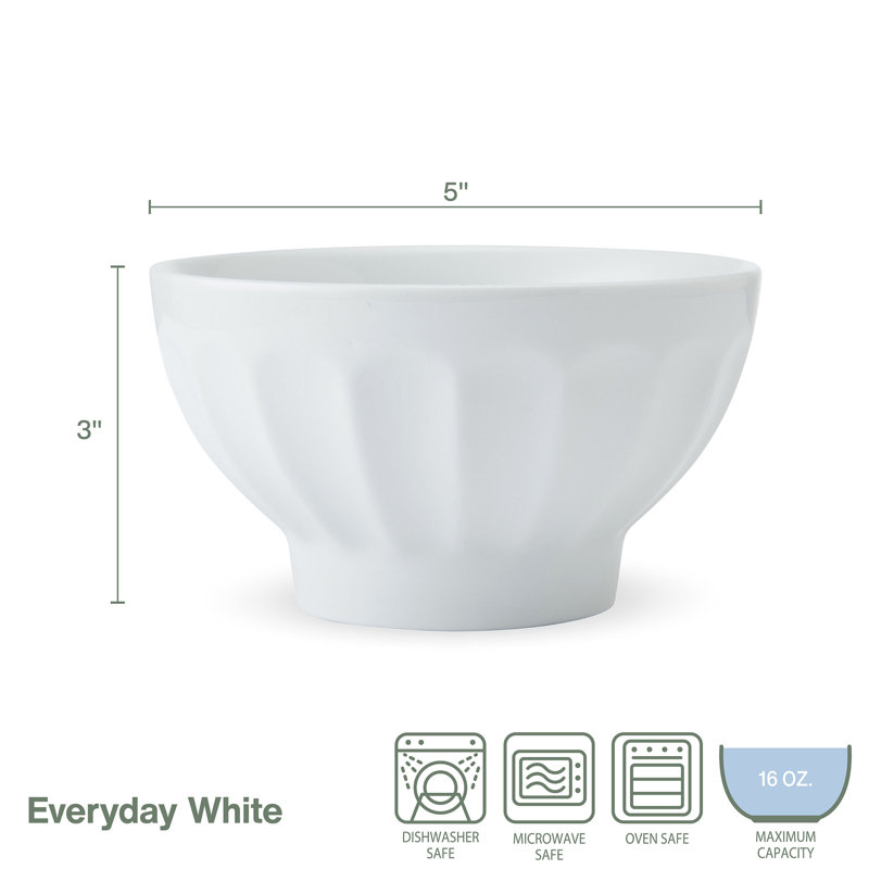 Fitz and Floyd Everyday White Ice Cream Bowls Set of 4