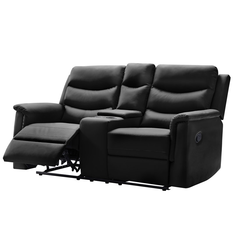 2 en similicuir noir - inclinable pour plus de confort