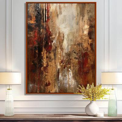 Ancient Italian Revelations In Gold And Red - Abstract Painting Canvas Prints