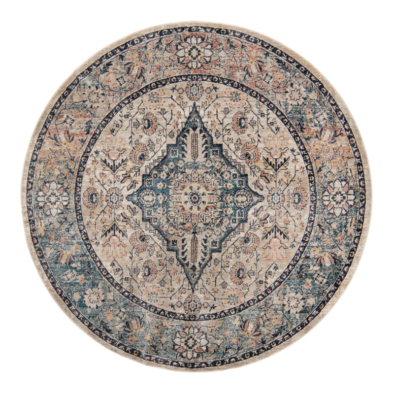 Gause Oriental Indoor Rug, Round 7'