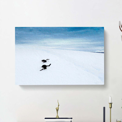 Playing Penguins - Wrapped Canvas Painting
