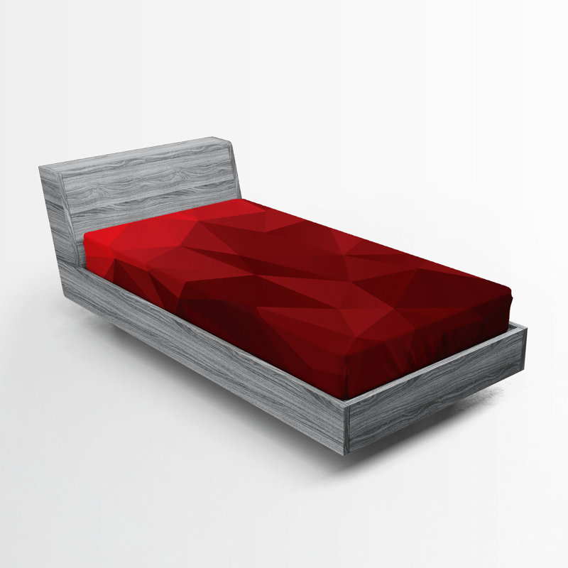 Drap-housse Ambesonne, paquet de 2, Drap-housse de taille simple, Écarlate / rouge rubis abstrait