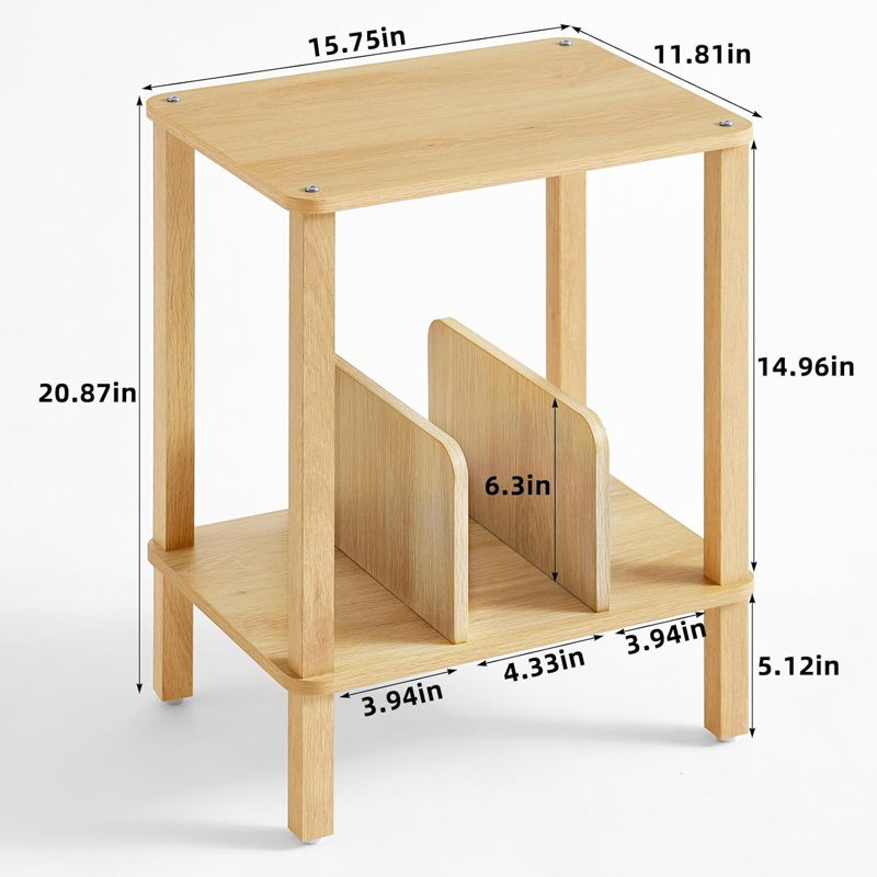 Support pour tourne-disque à 2 niveaux en bambou, Naturel