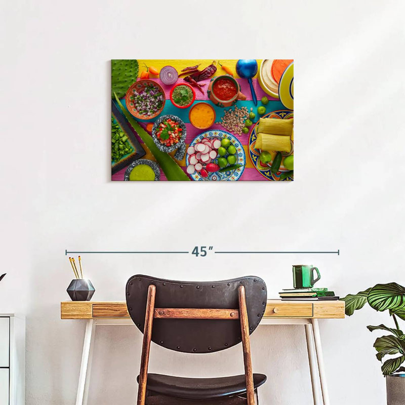 Saveurs mexicaines sur toile, H 20 po x l 30 po x P 1,25 po