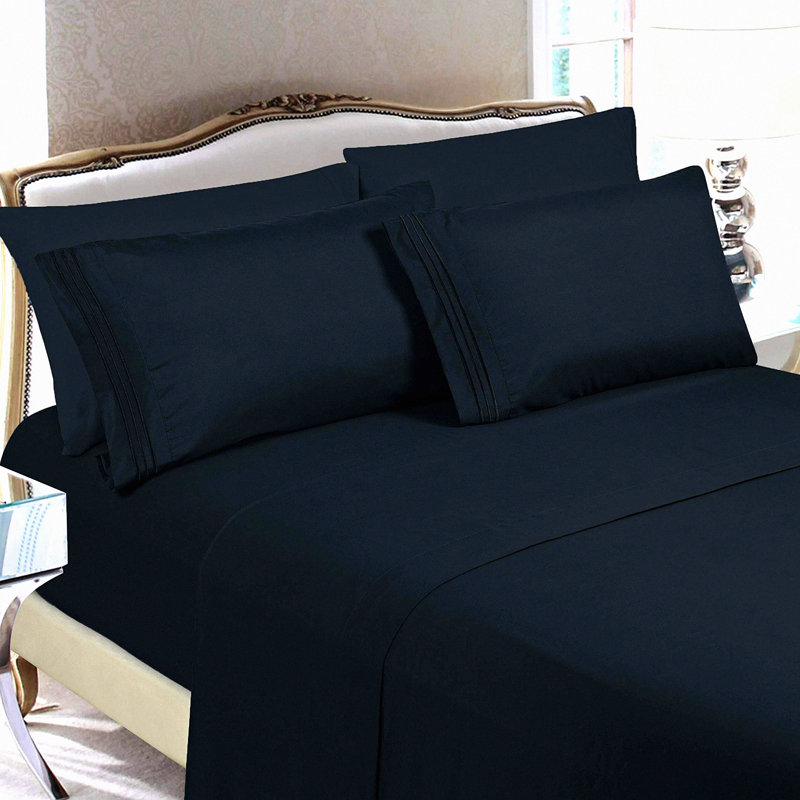 LuxurySoft Wrinkle-Free Hotel Bed Sheet Set - 1500 Thread Count - Ultra Soft & Luxurious - 4 Piece Set, Queen Sheet Set