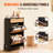 Rattan Shoe Cabinet, Narrow Shoe Storage Organizer with 2 Flip Rattan Drawers & 1 Slide Drawer-1366213659