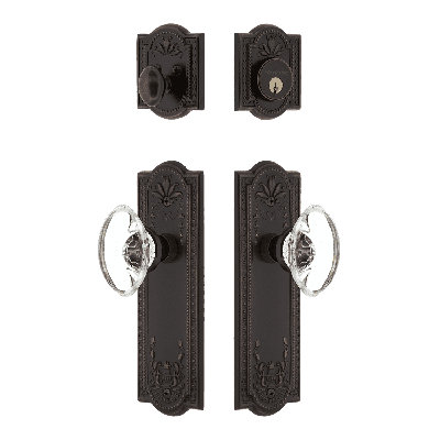Nostalgic Warehouse Meadows Entry Set with Oval Clear Crystal Knob