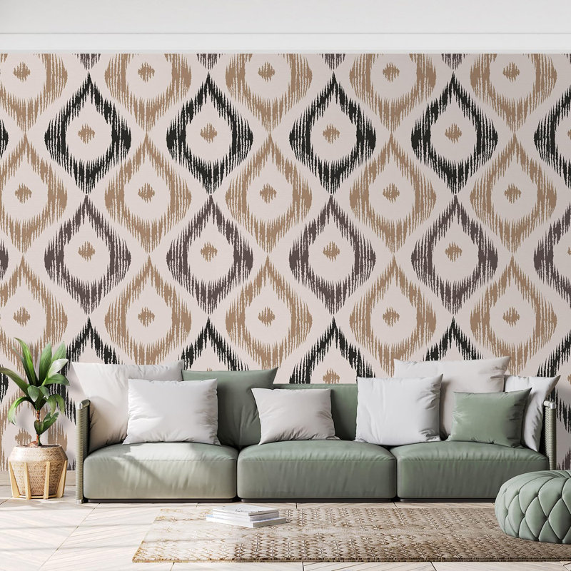 Palette neutre géométrique à motif géométrique, L 96 po x l 120 po