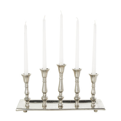 Bougeoir décoratif 5 bougies en aluminium et métal