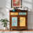 Solid Wood Painted Entrance Cabinet Shoe Cabinet 15 Pair Shoe Storage Cabinet