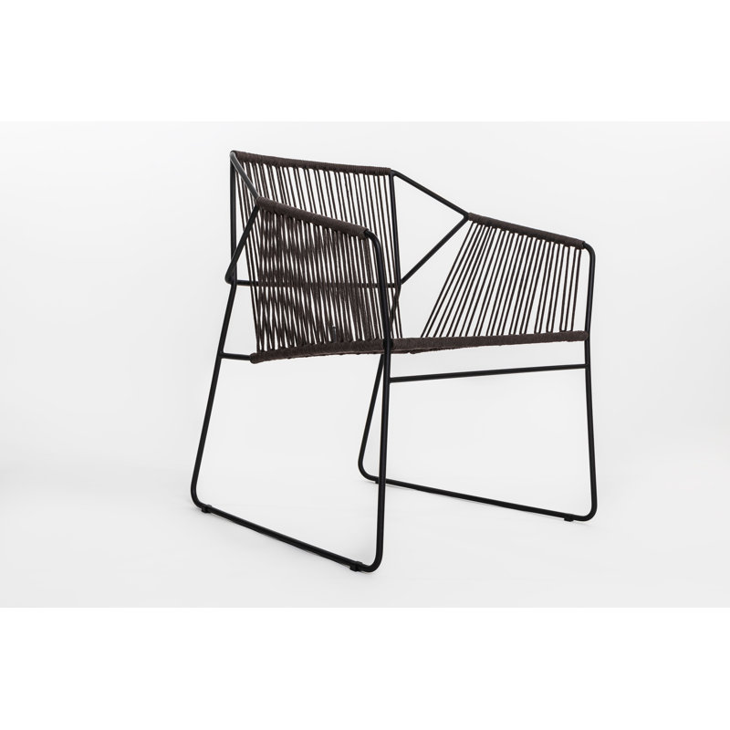 Sandur Outdoor Lounge Chair, Taupe Rope/Anthracite Frame, Canvas Lichen