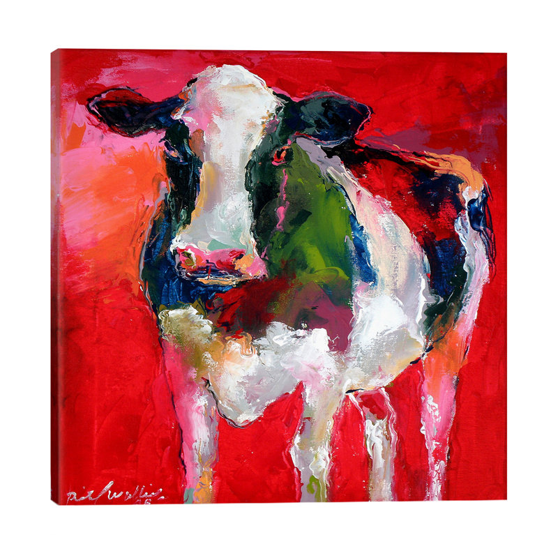 Cow by Richard Wallich - Painting on Canvas, 45.72 cm H x 45.72 cm W x 1.91 cm D, Wrapped Canvas