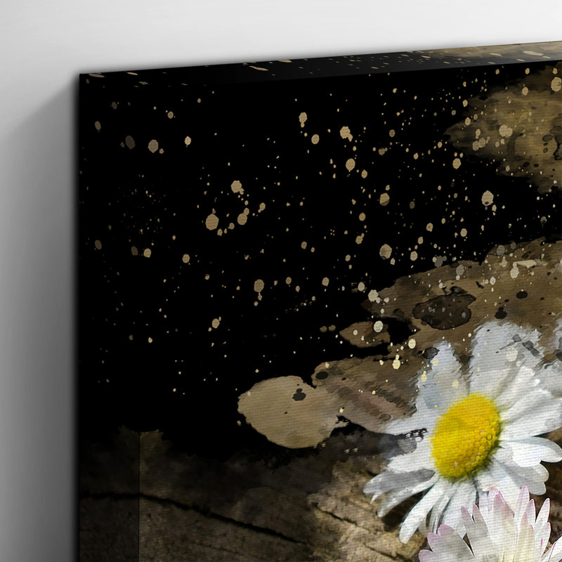 Flower White Daisy Heart Chain 2 - Wrapped Canvas, 35cm H x 50cm W