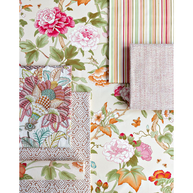 Gardenia Print, Pink/Green/Beige