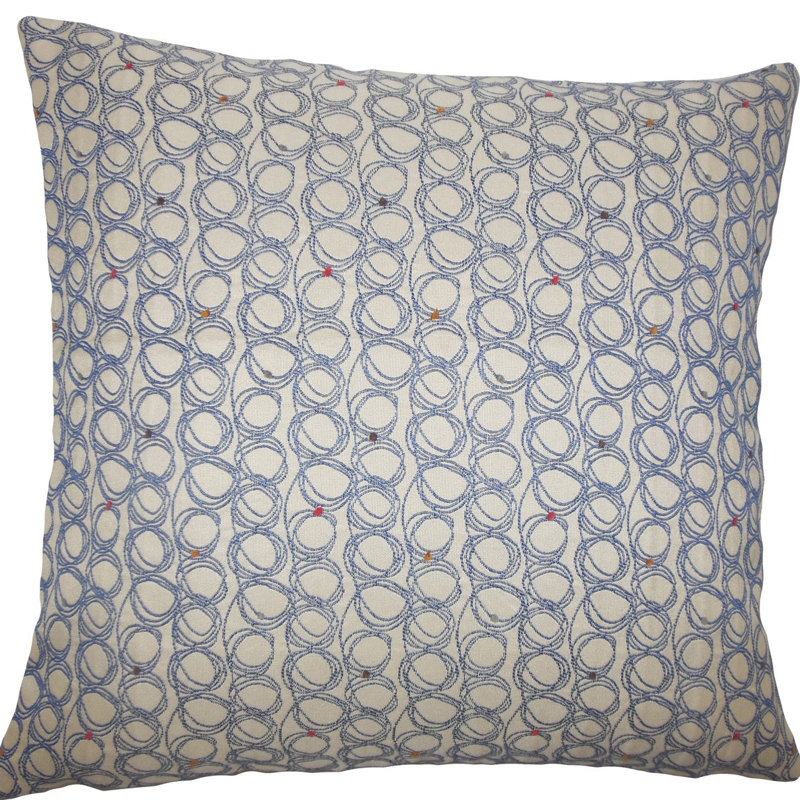 Geometric Reversible Throw Pillow, 18" H x 18" W x 5" D, Blueberry