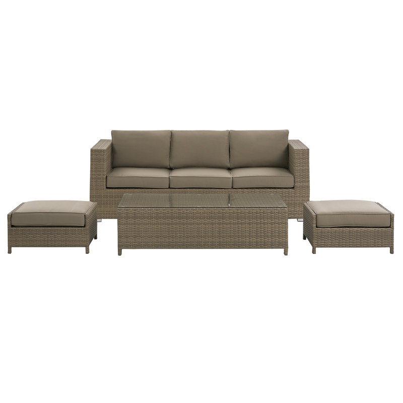 Canandaigua 3 Seater Rattan Sofa Set, Brown 