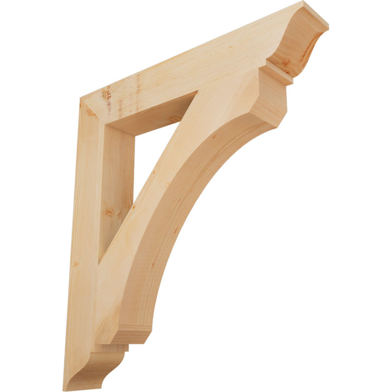 H 5.5'' W D Wood Bracket / Corbel, Douglas Fir, 42" H x 5.5" W x 38" D