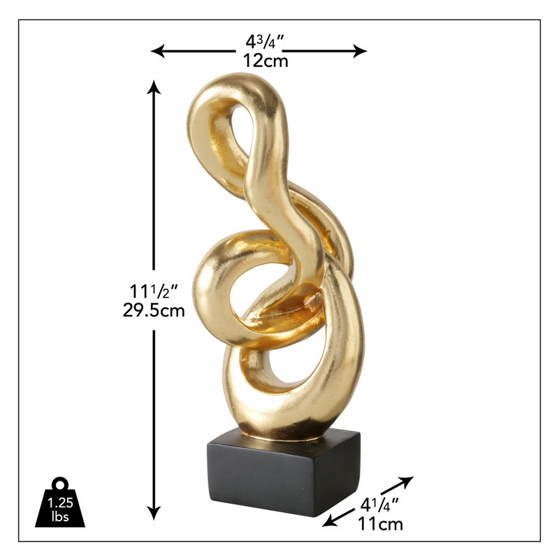 Sculpture abstraite à nœuds, 11,5 pouces
