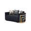 Causeuse avec coussins pour le salon, noir