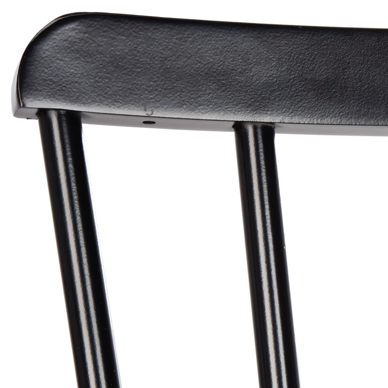 Chaise de patio empilable Kayden, Noir mat