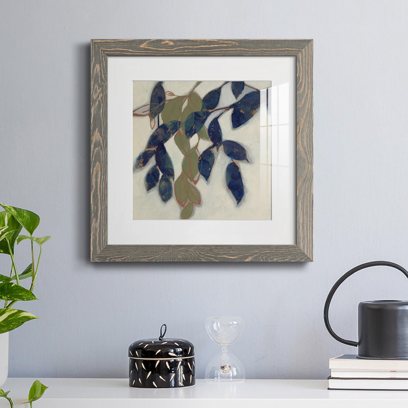«I Entwined Leaves I-Premium», reproduction encadrée - prête à être accrochée, H 31,5 po x l 31,5 po x P 1,5 po, Encadré gris