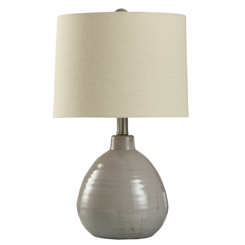 Alverez Ceramic Table Lamp, Glacier Gray